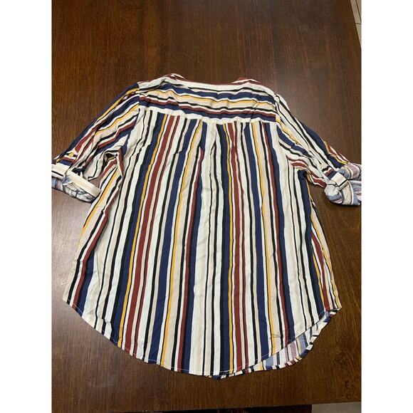 Torrid Harper Rayon 3/4 Sleeve Pullover Top Women 0 / Large Striped Retro Blouse - Picture 9 of 10